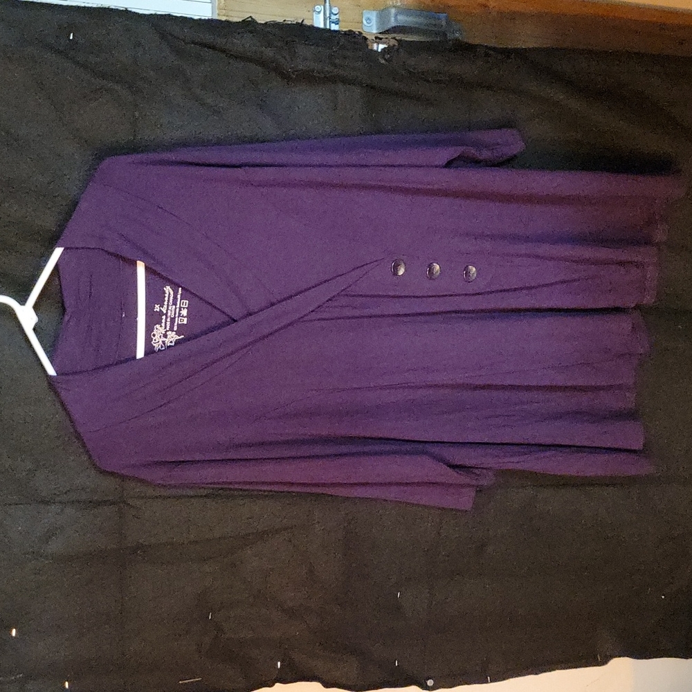 "Grace" tunic by Diane Kennedy.Contemporary design in a rich raisin color 2x